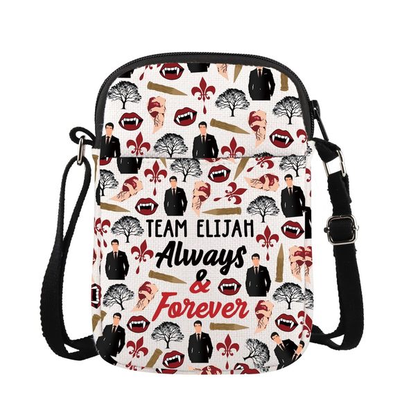Team Elijah Always And ever Family Above All Crossbody Bag Vampire Fans T_T - Picture 1 of 7